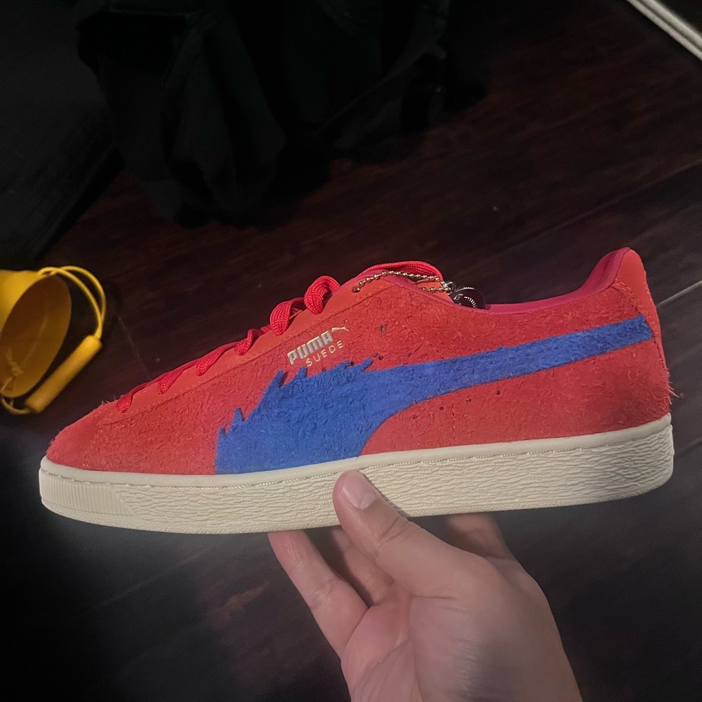 Puma Kids Vibrant Red and Blue Sneakers